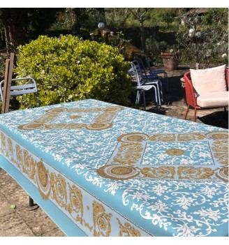toile cirée Raffaello bleu - Sophie de Boissieu
