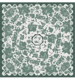 toile cirée motif toile de jouy EUCALYPTUS mise en scène intérieure