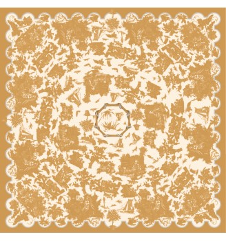 toile cirée motif toile de jouy AMBRE pour l'intérieur et l'extérieur