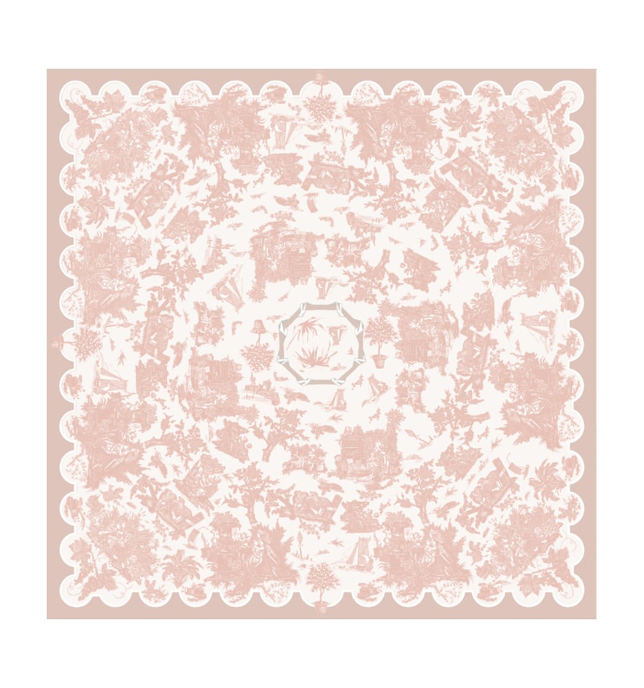 NAPPE, TOILE CIRÉE, TOILE DE JOUY rose poudré, indoor, outdoor NAPPE, TOILE CIRÉE, TOILE DE JOUY rose poudré, indoor, outdoor