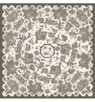 NAPPE, TOILE CIRÉE, TOILE DE JOUY TAUPE, indoor, outdoor