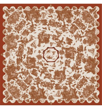 NAPPE, TOILE CIRÉE, TOILE DE JOUY TERRACOTTA, indoor, outdoor