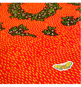 toile cirée CHERUBINS orange - noel