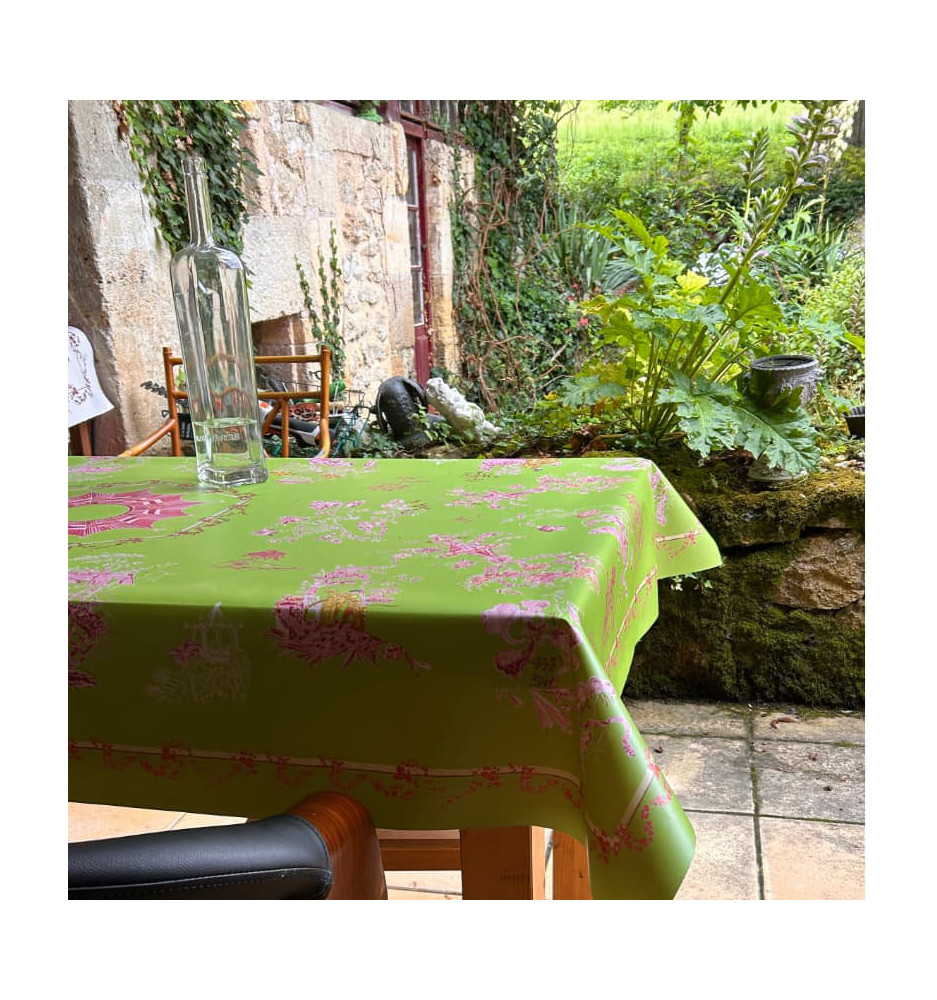 ANRO Nappe En Toile Cirée, Motif Camomille, Patchwork, Vert, Ronde