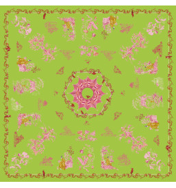 toile cirée chinoiserie vert pomme
