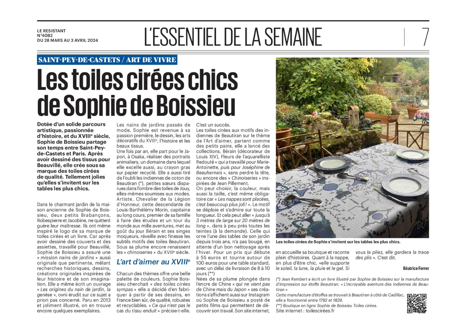 TOILES CIRÉES SOPHIE DE BOISSIEU